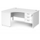 Maestro Panel end Ergonomic desk with Three Drawer Pedestal